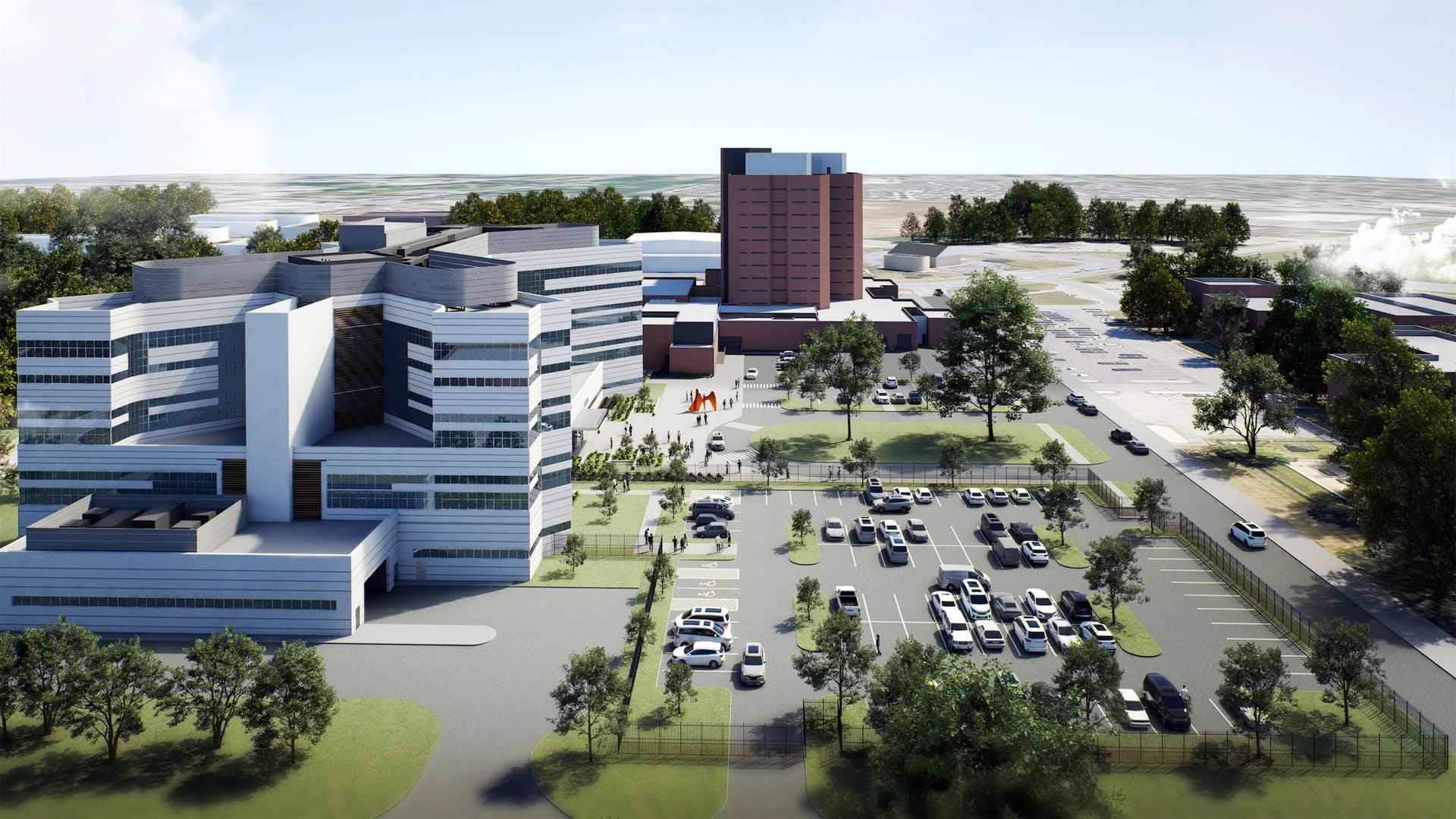 Aerial rendering of the Macomb County Central Intake and Assessment Center